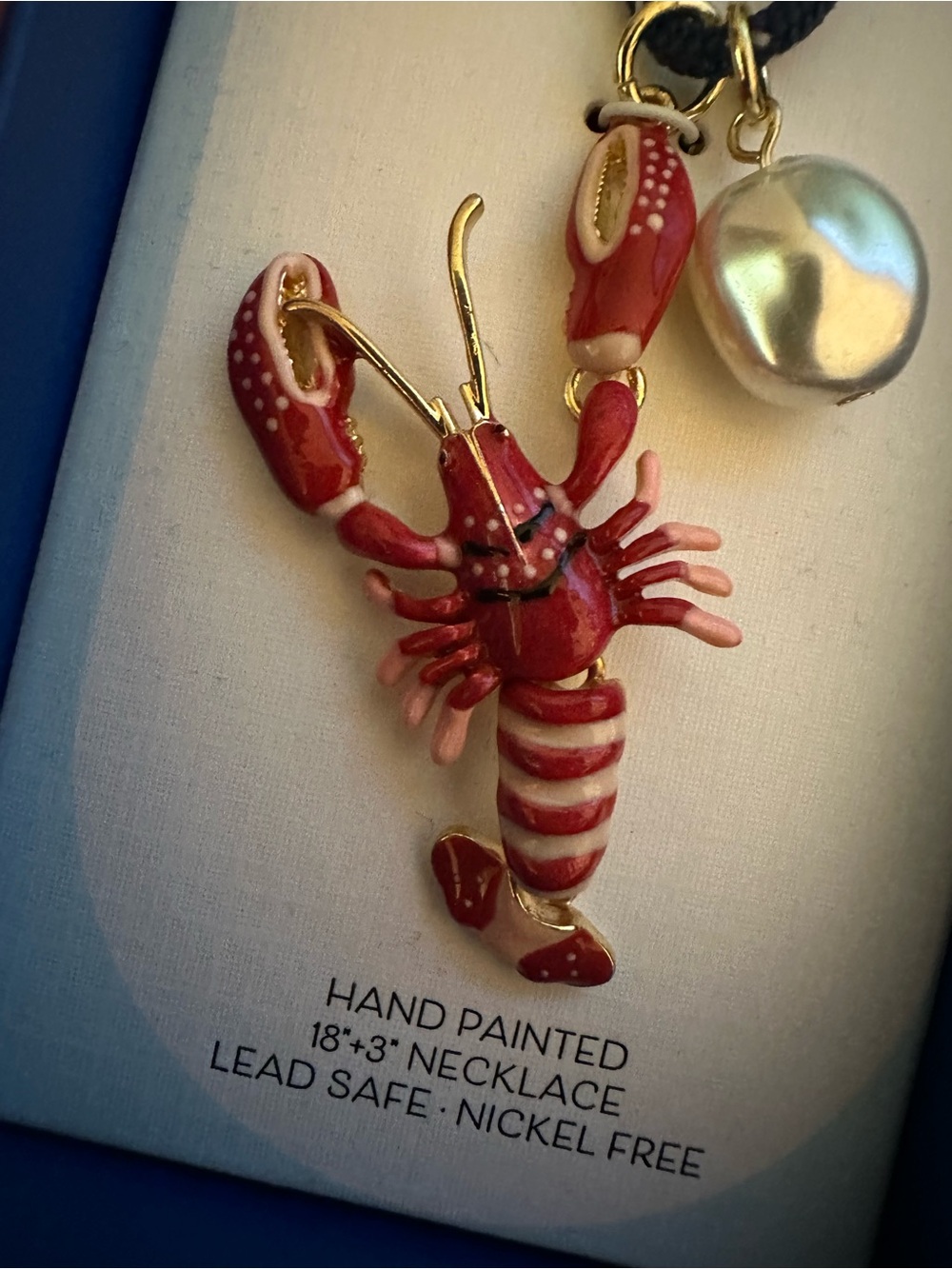 Piper K Viral Tik Tok Red Lobster Charm Necklace New In Box 18”+3” extension - Picture 6 of 10